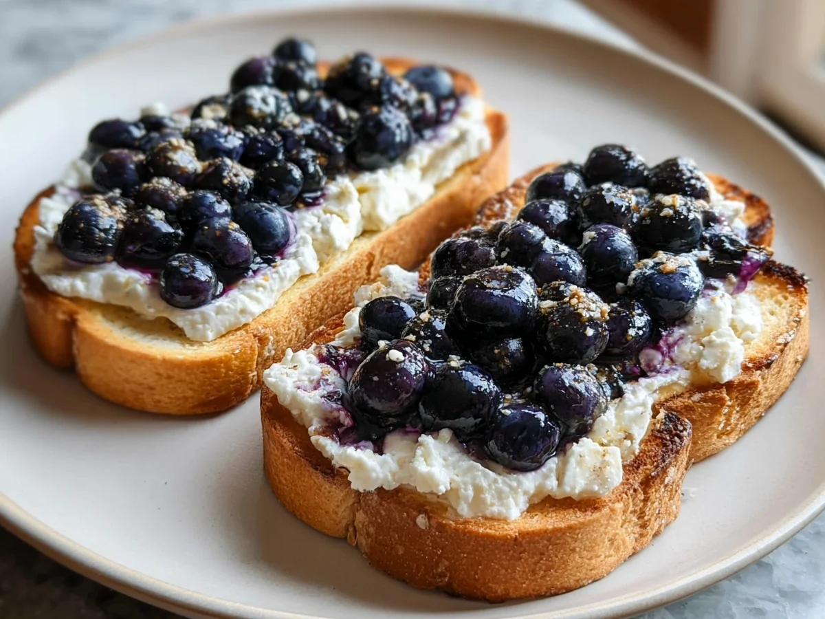 Air Fryer Blueberry Cottage Cheese Toast - Image 1
