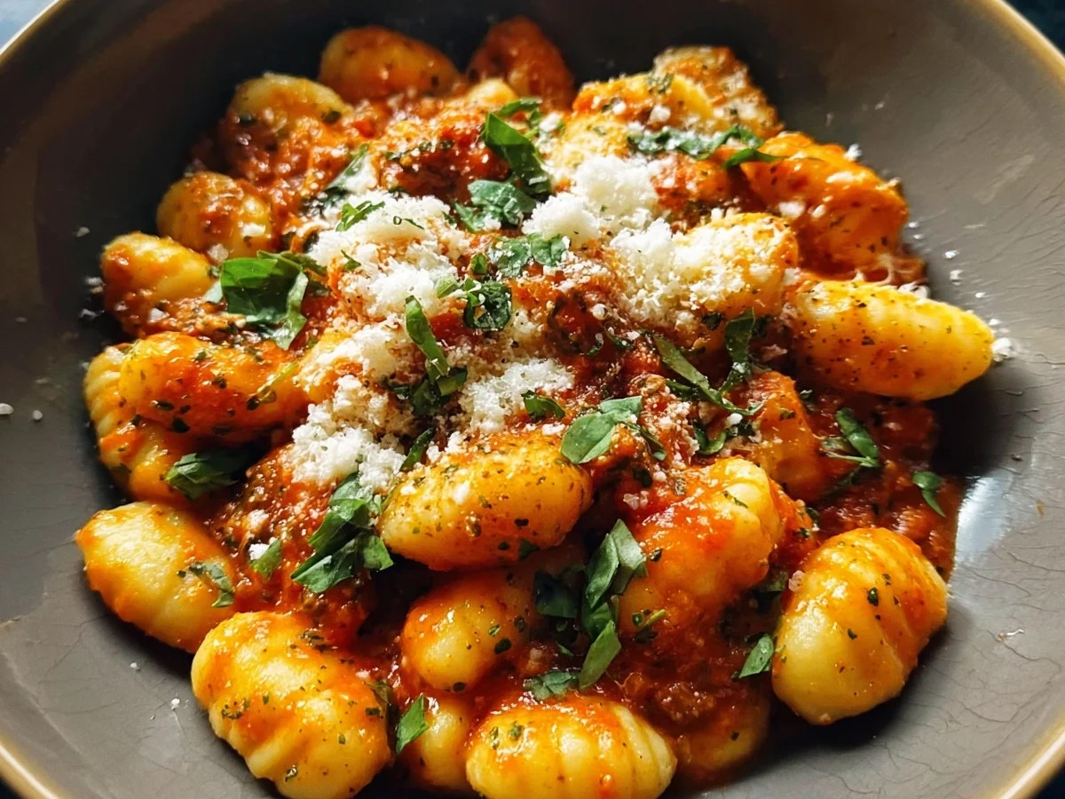Creamy Herbed Ricotta Gnocchi with Red Sauce - Image 1