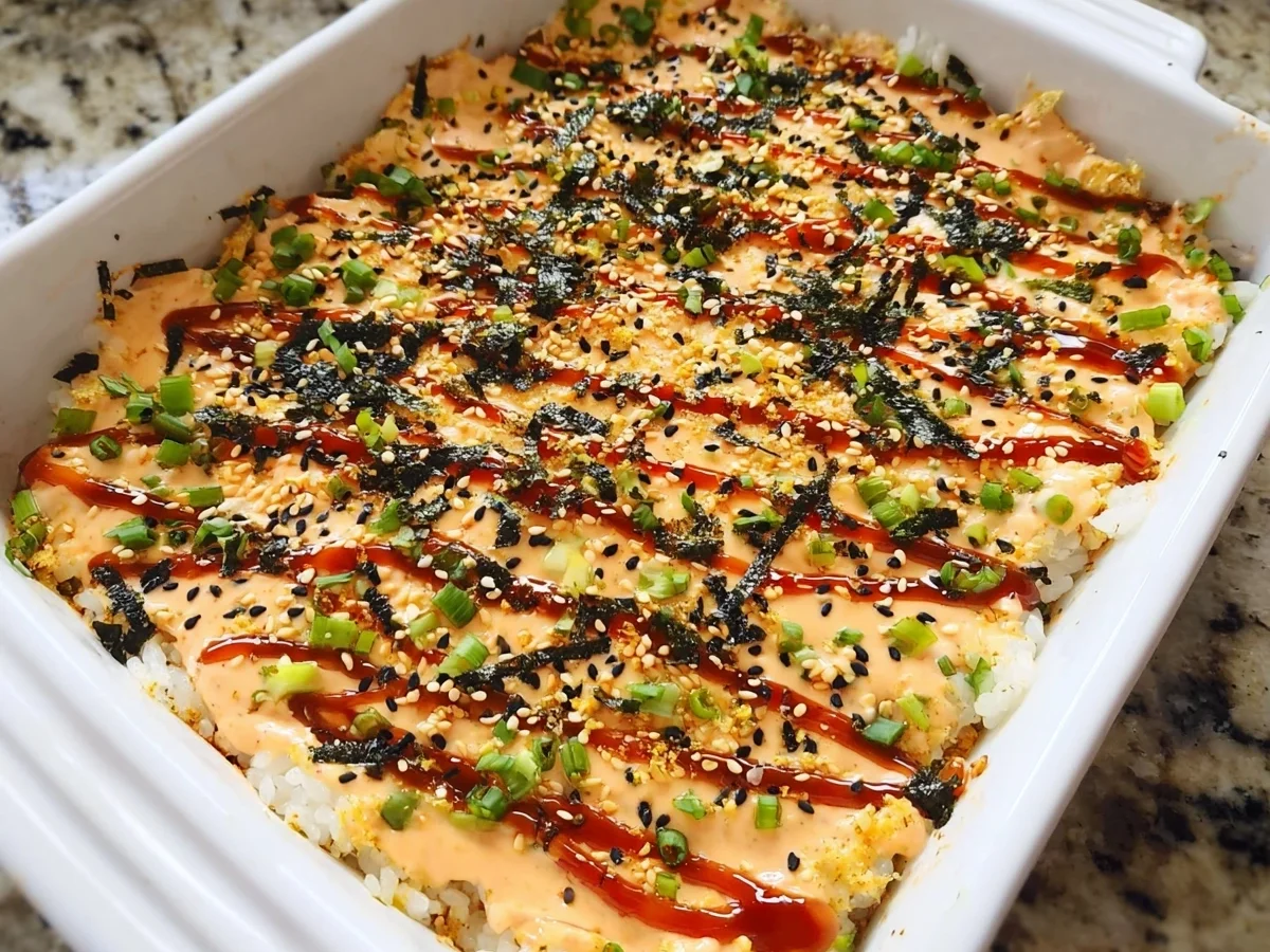 Creamy Salmon Sushi Bake - Image 1