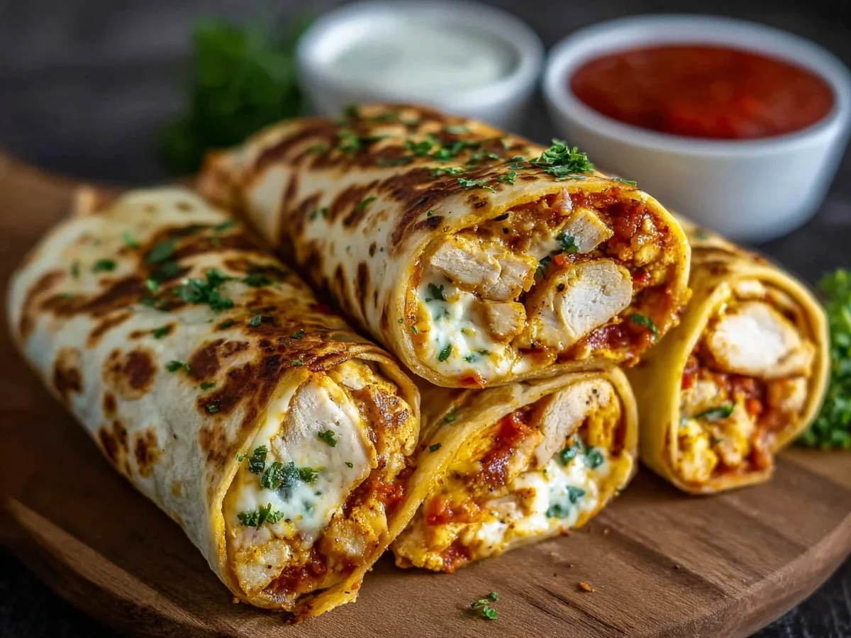 Crispy Air Fryer Chicken Mozzarella Wraps - Image 1