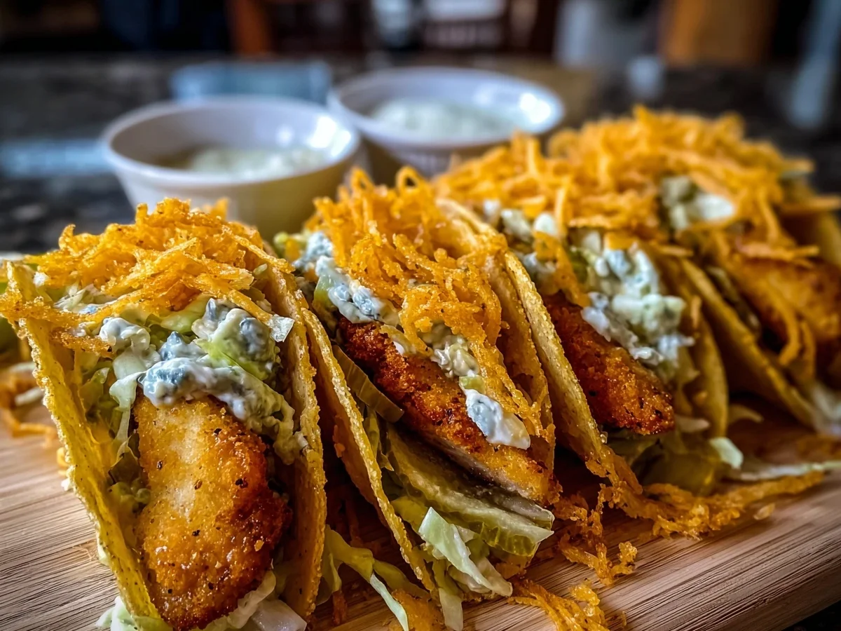 Dill Pickle Ranch Smash Chicken Tacos - Image 1