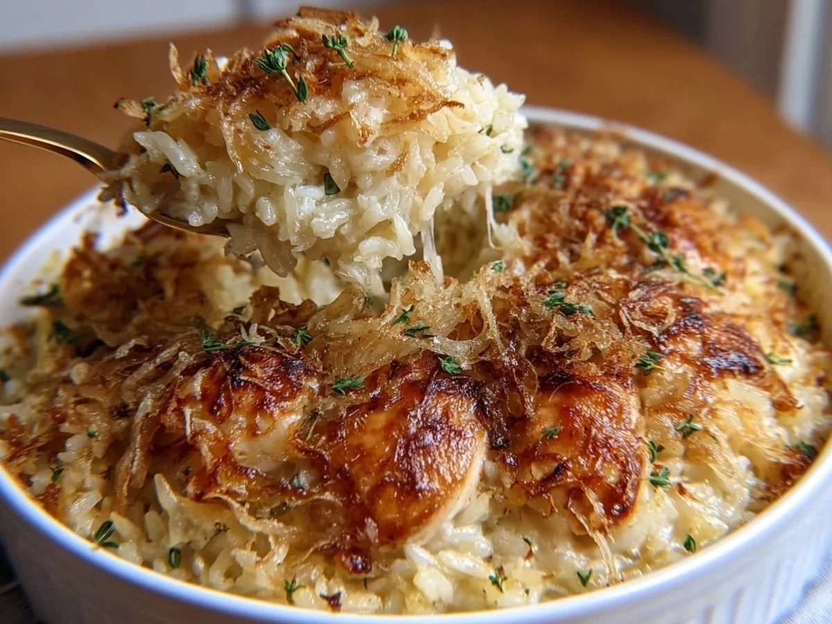 French Onion Chicken Rice Bake - Image 2