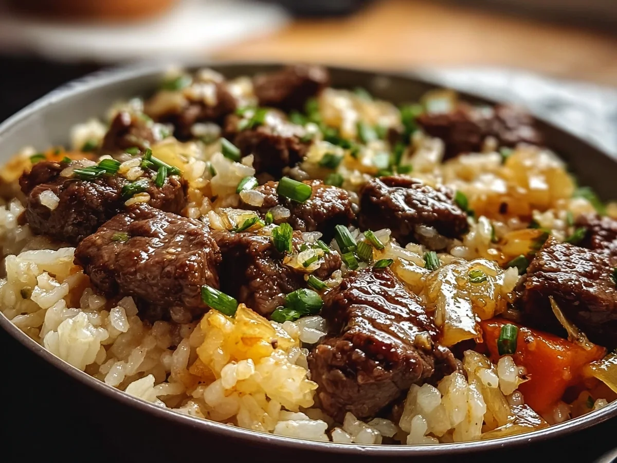 Garlic Butter Beef Rice One-Pan Dinner - Image 1