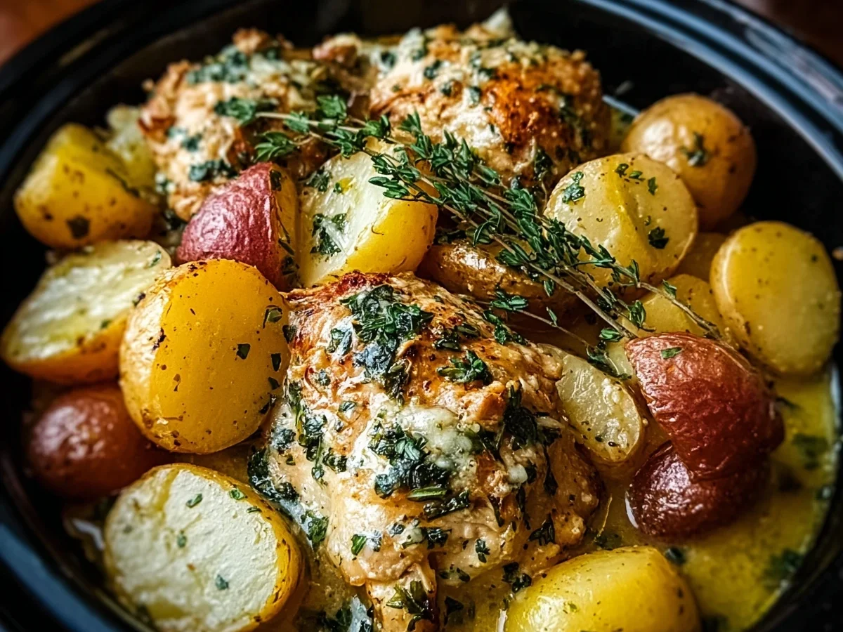Garlic Parmesan Crockpot Chicken & Potatoes - Image 1