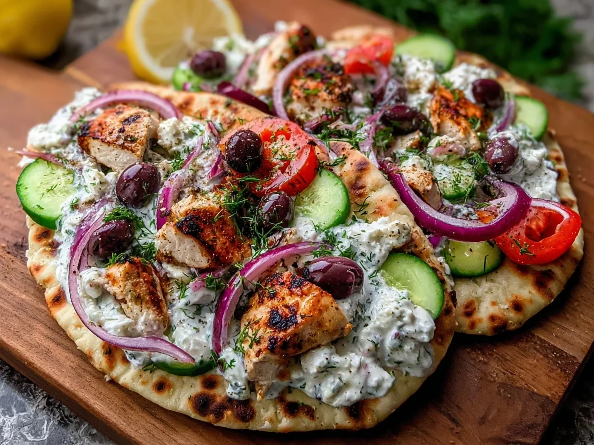 Greek Chicken Flatbread High-Protein Dinner - Image 2