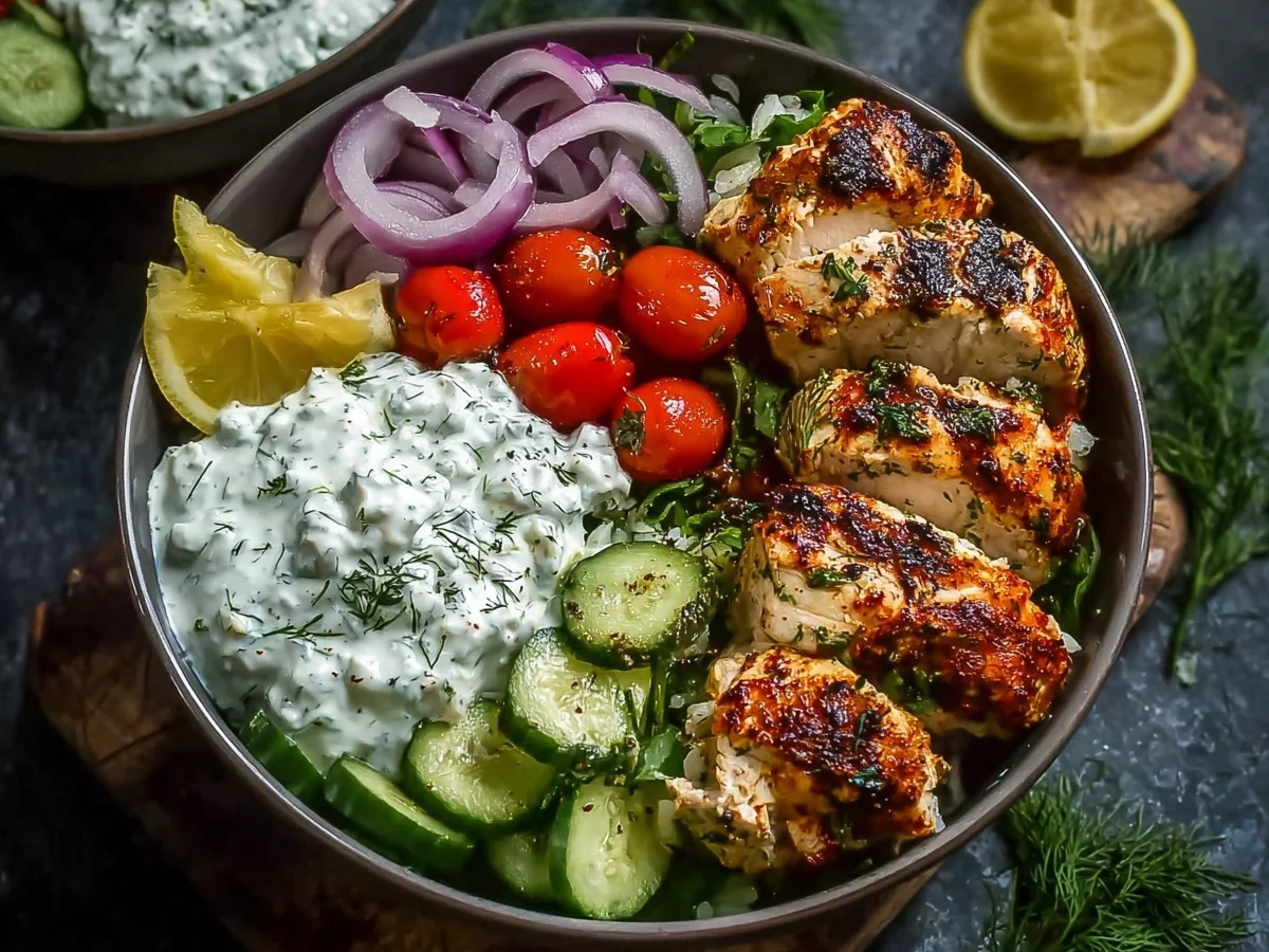 Greek Chicken Tzatziki Bowls for Meal Prep - Image 1