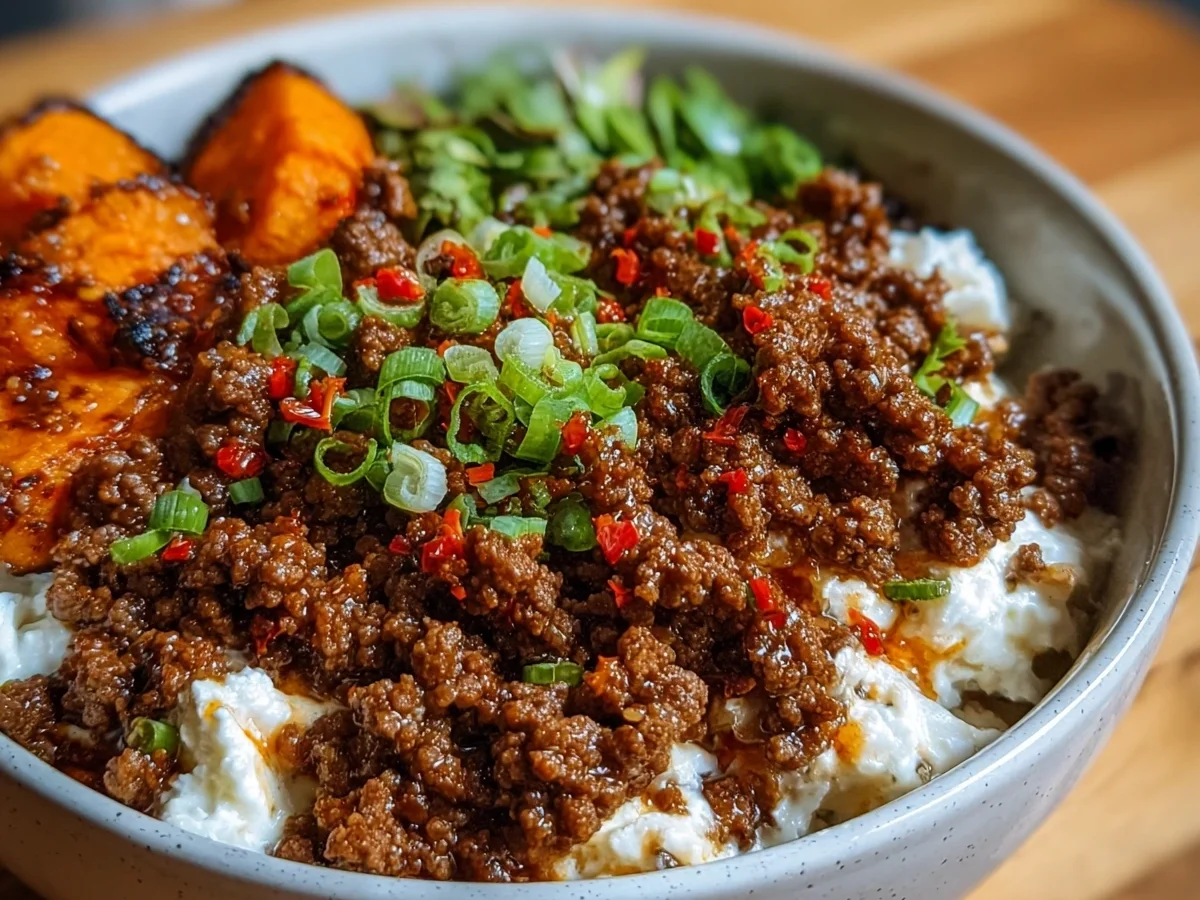 Ground Beef Hot Honey Bowl | Meal Prep - Image 1