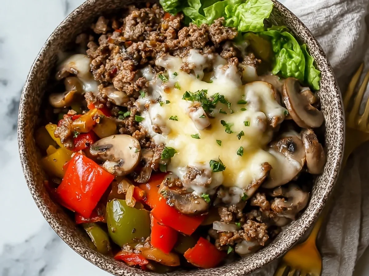 Ground Beef Philly Cheesesteak Bowl - Image 1