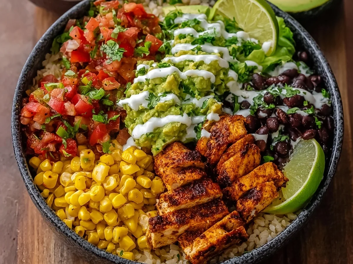 Healthy Chicken Taco Bowls: Quick Dinner - Image 1