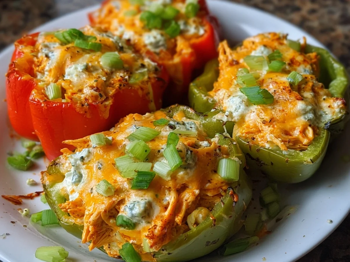 High Protein Buffalo Chicken Stuffed Peppers - Image 2