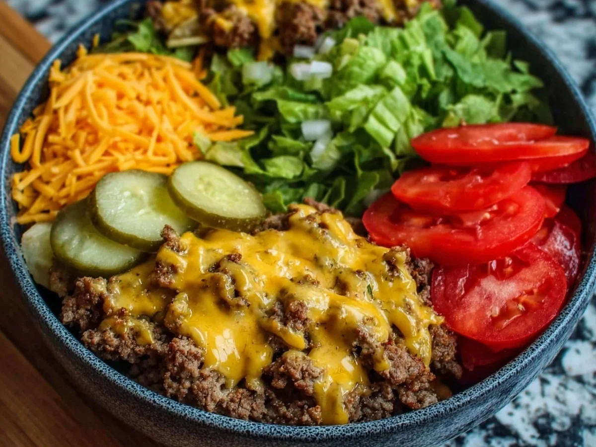 High Protein Cheeseburger Bowls Low Carb Meal Prep - Image 2