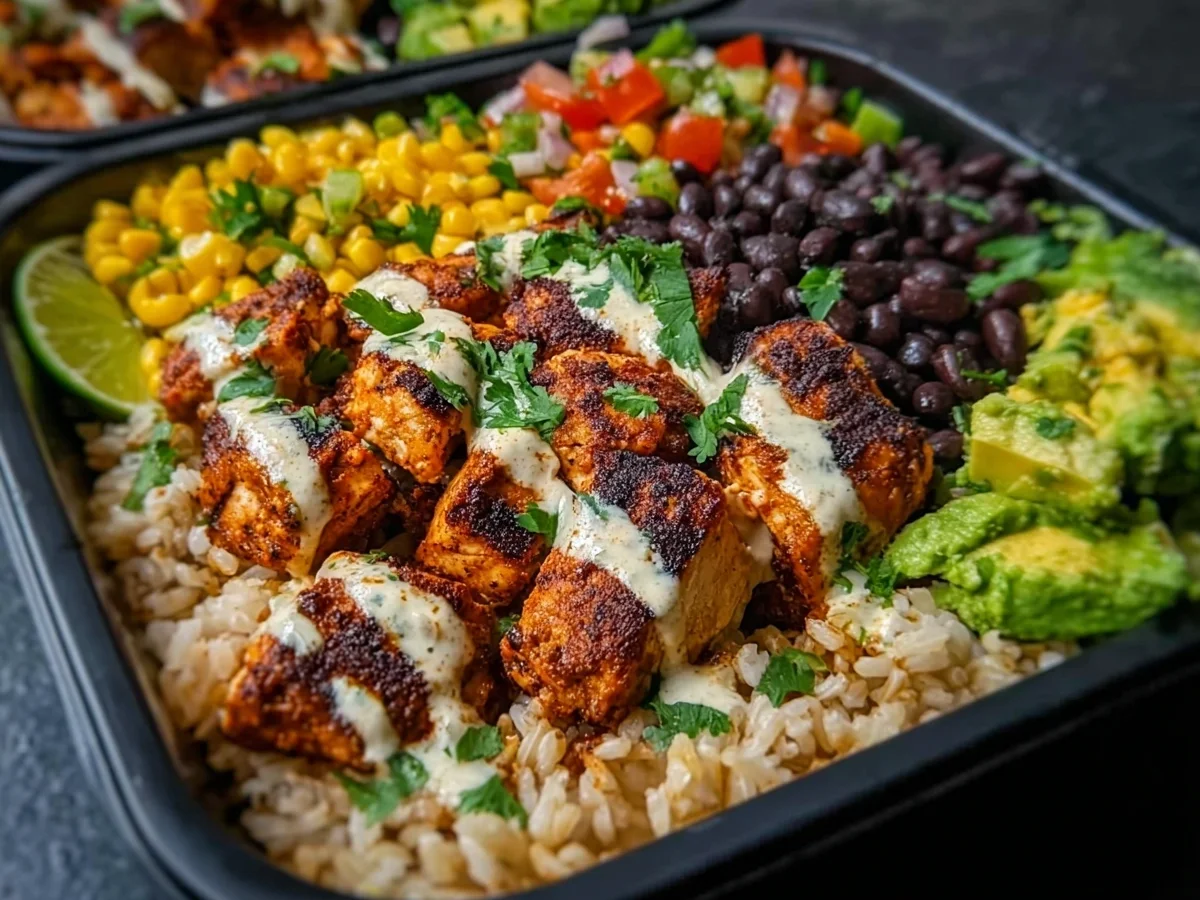 High Protein Chipotle Chicken Bowl Meal Prep - Image 1
