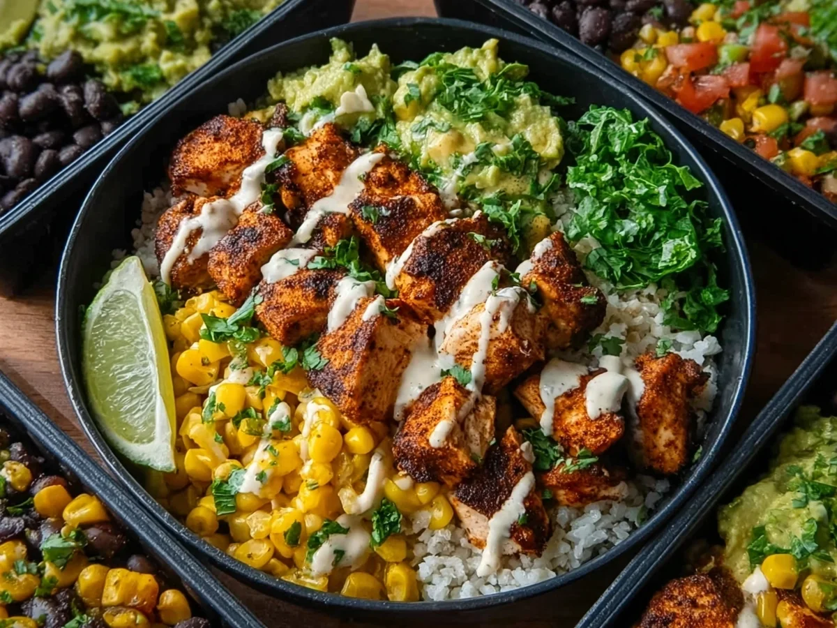 High Protein Chipotle Chicken Bowl Meal Prep - Image 2