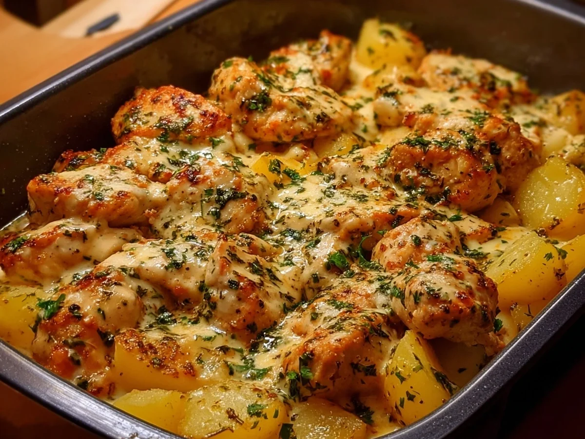 High-Protein Creamy Garlic Cheesy Chicken & Potatoes - Image 1