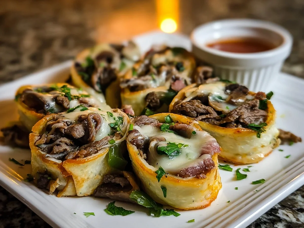 High Protein Philly Cheesesteak Roll-Ups - Image 1