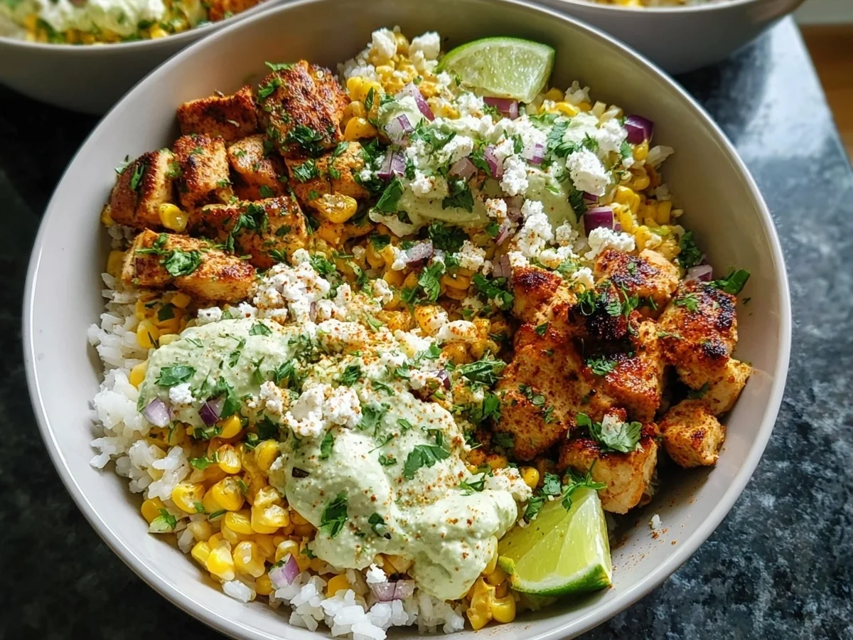 High Protein Street Corn Chicken Rice Bowl - Image 1