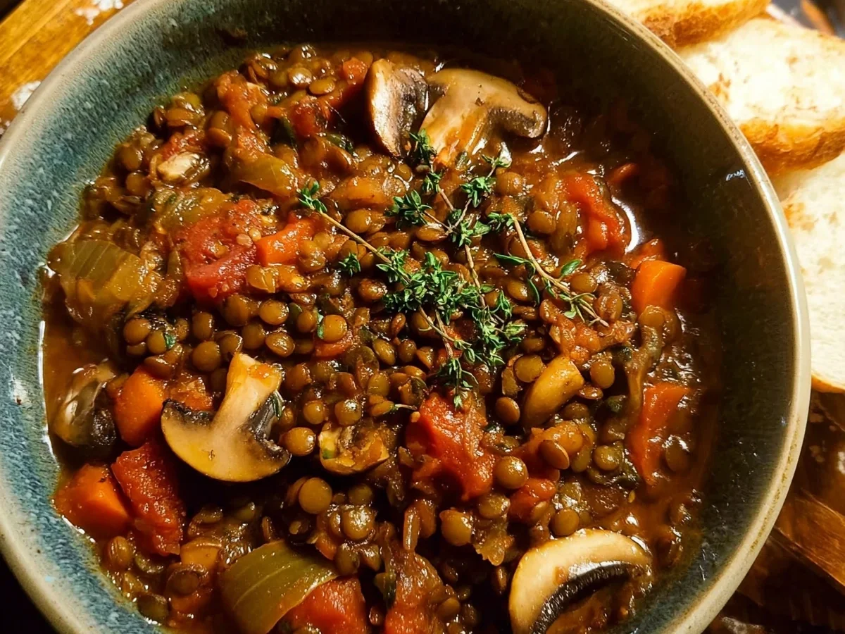 Lentil Mushroom Stew (Hearty Vegan) - Image 1