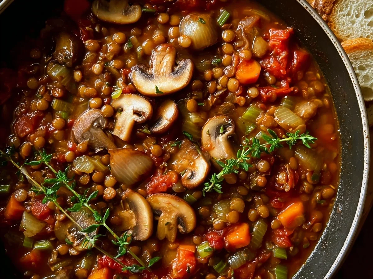 Lentil Mushroom Stew (Hearty Vegan) - Image 2