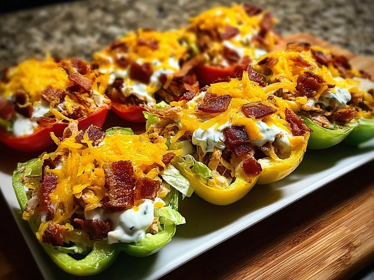 Low-Carb Chicken Turkey Ham Ranch Boats - Image 1