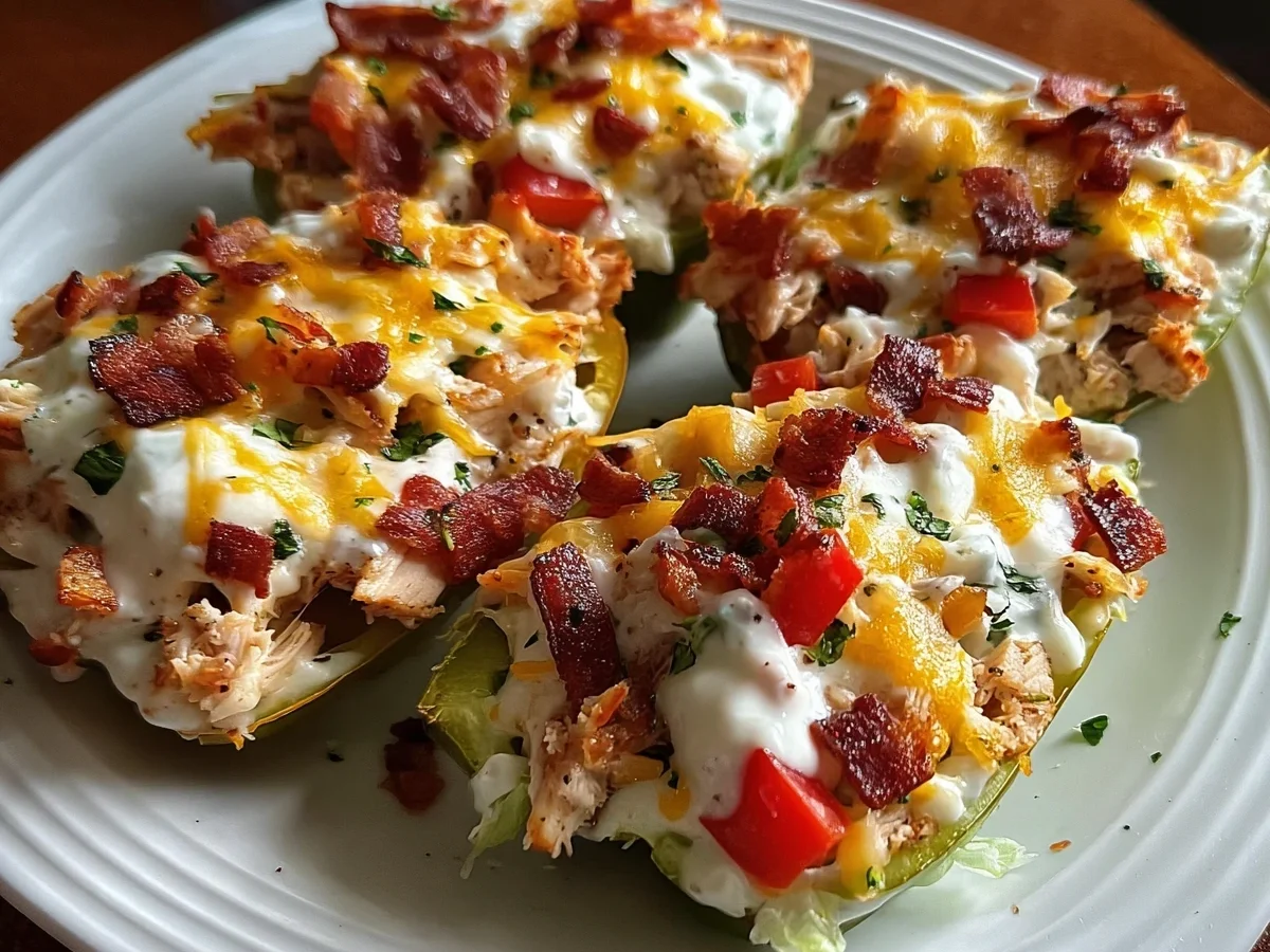 Low-Carb Chicken Turkey Ham Ranch Boats - Image 2