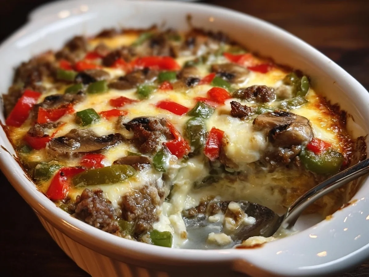 Low Carb Philly Cheesesteak Casserole - Image 1