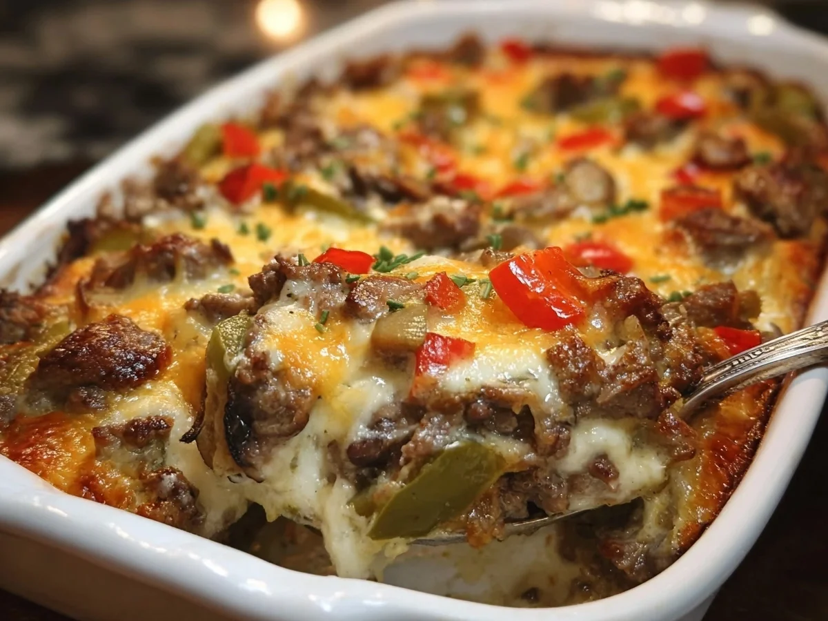 Low Carb Philly Cheesesteak Casserole - Image 2