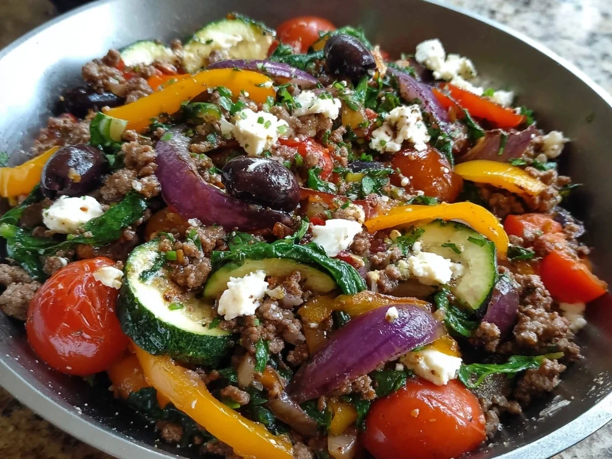 Mediterranean Ground Beef Stir Fry - Image 1