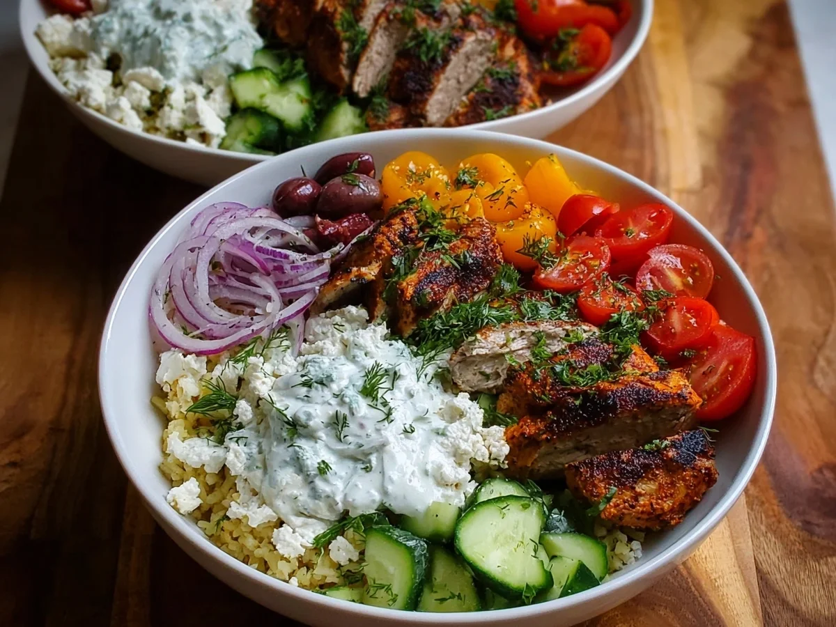 Mediterranean Gyro Bowls with Greek Toppings - Image 1
