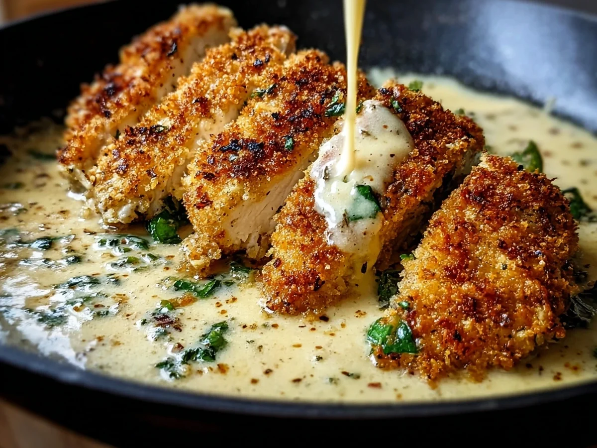 Parmesan Crusted Chicken with Creamy Garlic Sauce - Image 2