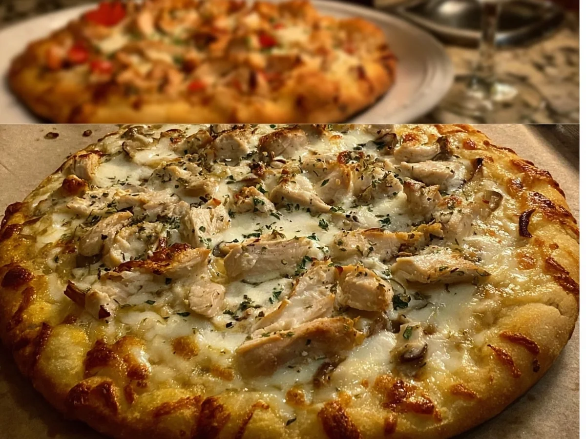 Roasted Garlic White Chicken Pizza - Image 1
