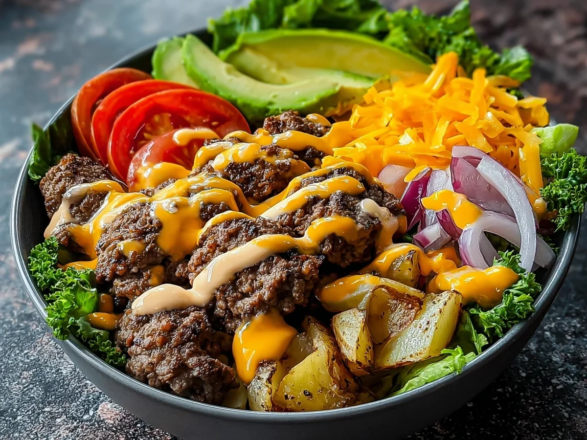 Smash Burger Bowl: High Protein Low Carb Dinner - Image 1