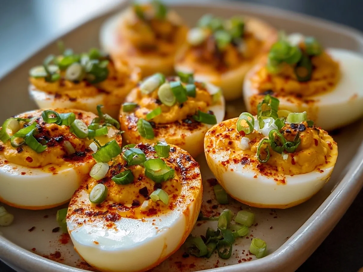 Spicy Chili Garlic Deviled Eggs - Image 1