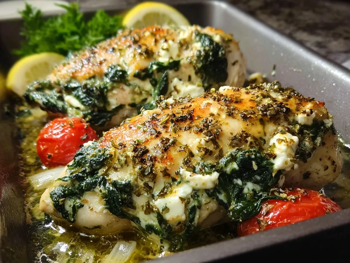 Spinach Feta Baked Chicken One-Pan Recipe - Image 1