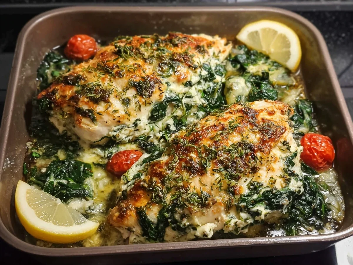 Spinach Feta Baked Chicken One-Pan Recipe - Image 2