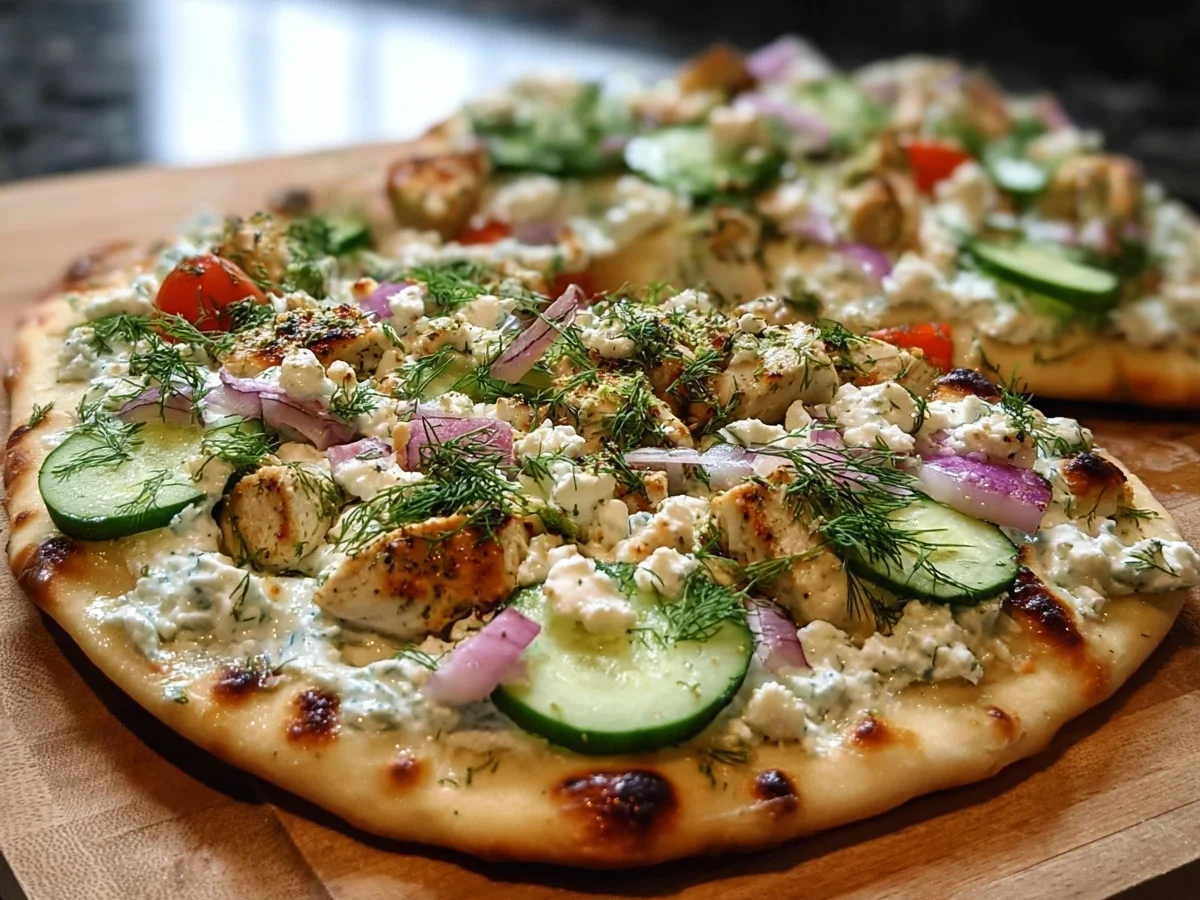 Tzatziki Chicken Naan Pizza: Quick Healthy Meal - Image 1