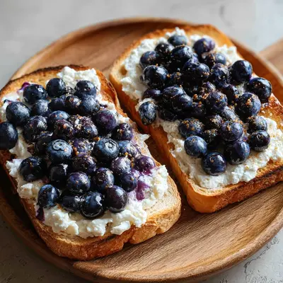 Air Fryer Blueberry Cottage Cheese Toast