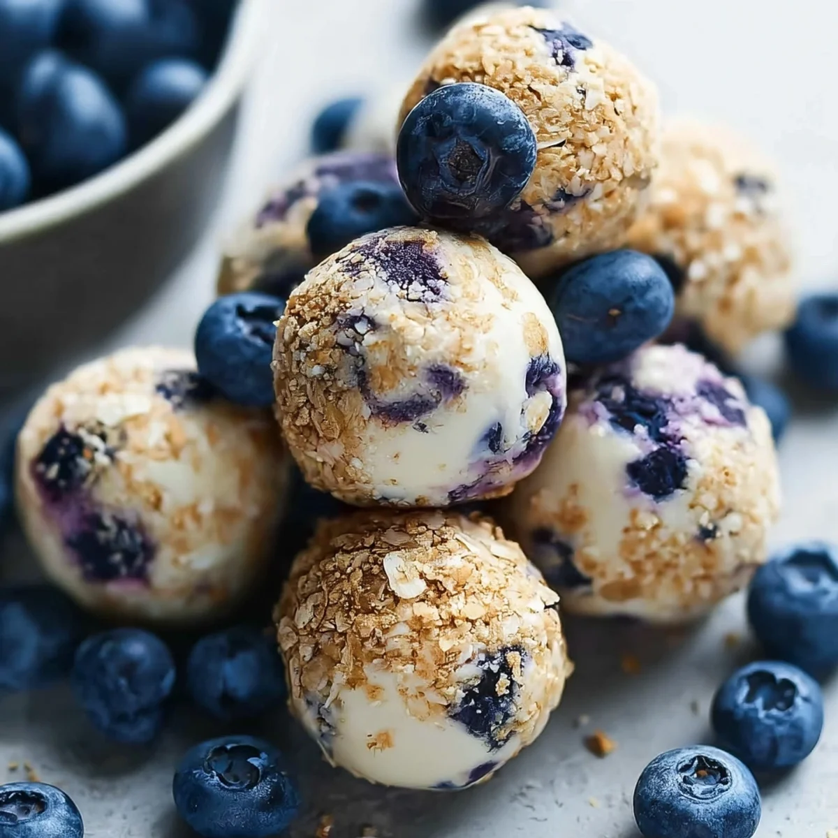 Blueberry Cheesecake Protein Bites