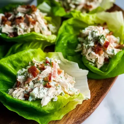 Chicken Turkey Ham Ranch Lettuce Wraps