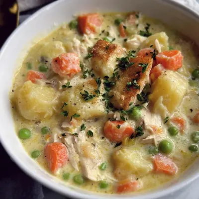 Creamy Chicken Pot Pie Soup - High Protein