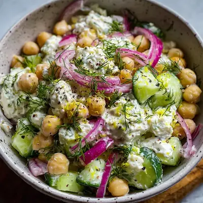 Creamy Cottage Cheese Chickpea Salad