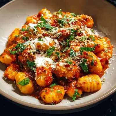 Creamy Herbed Ricotta Gnocchi with Red Sauce