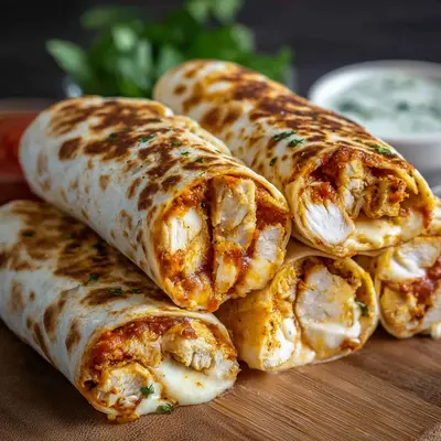 Crispy Air Fryer Chicken Mozzarella Wraps
