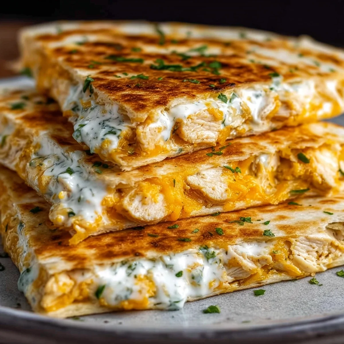 Crispy Chicken Ranch Quesadilla High-Protein