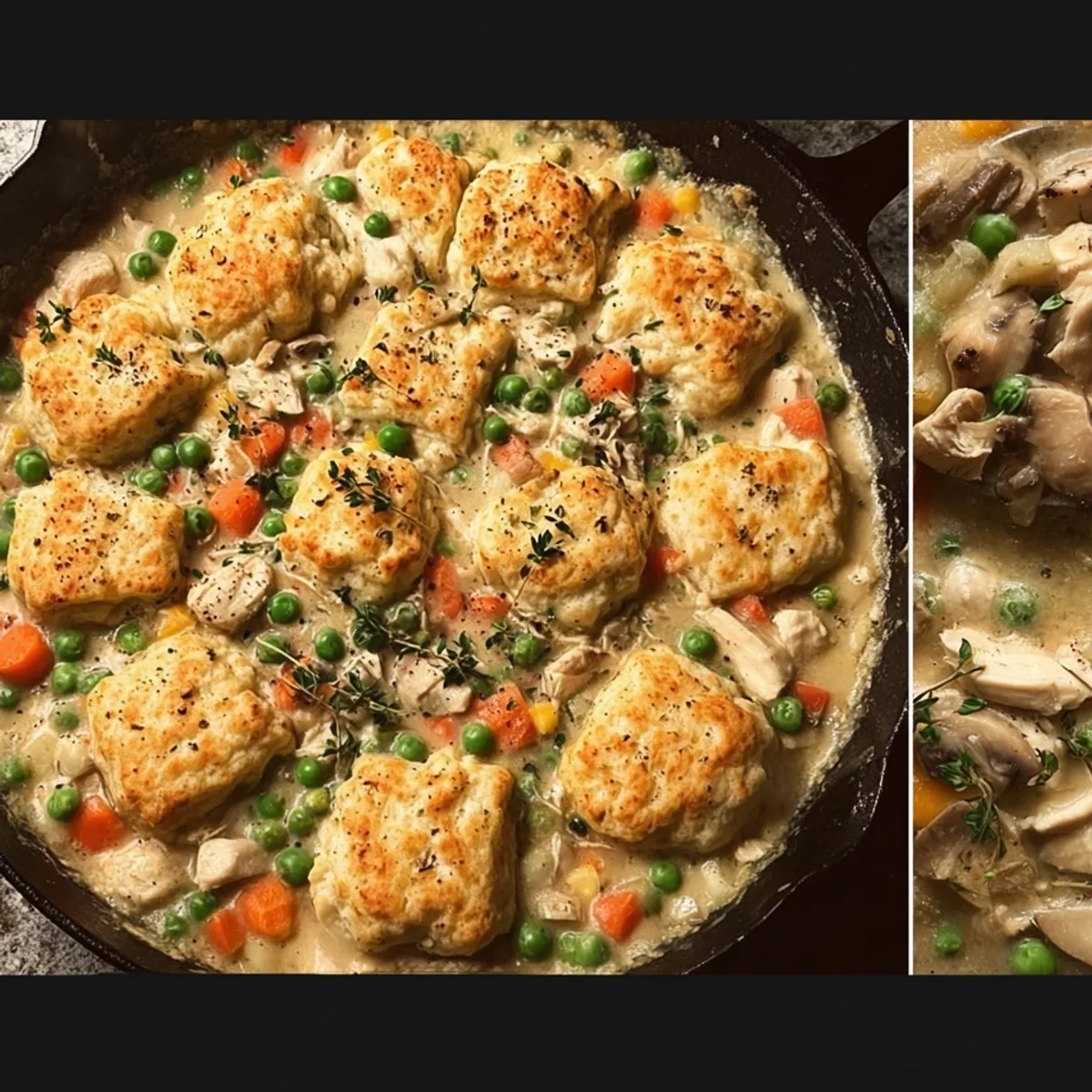 Crustless Chicken Pot Pie Skillet