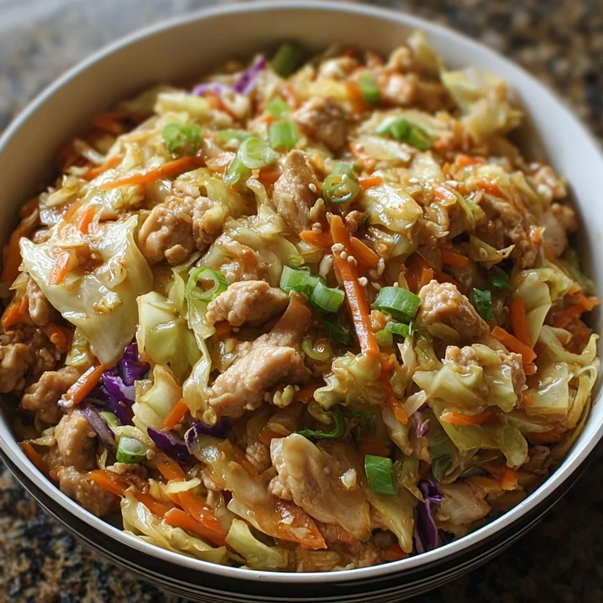 Egg Roll Bowls with Chicken & Cabbage