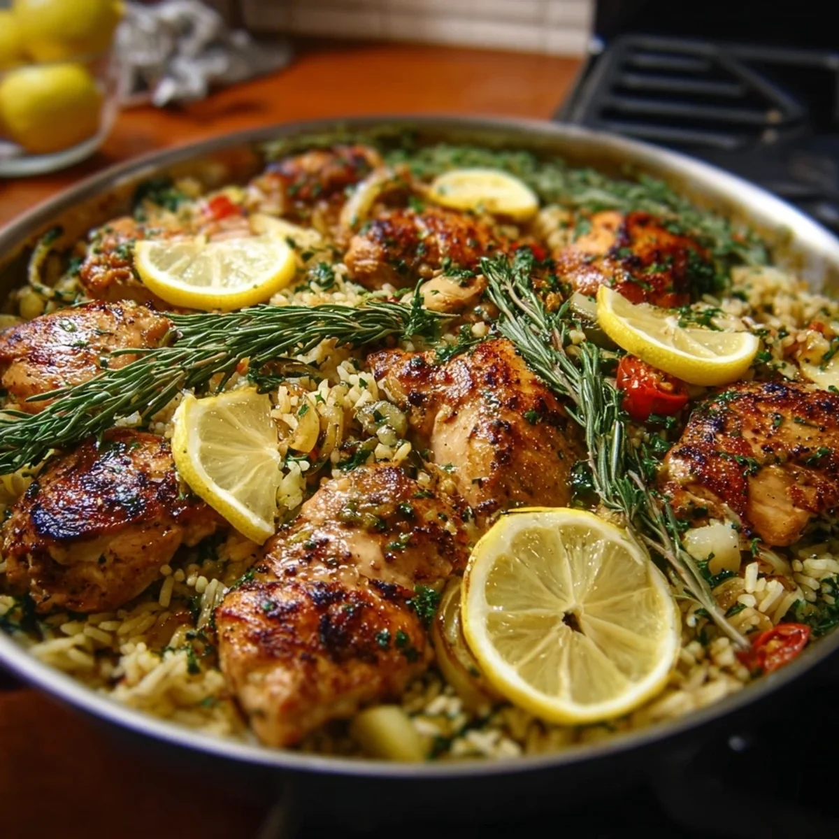 Greek Chicken Lemon Rice One-Pot Meal
