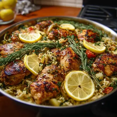 Greek Chicken Lemon Rice One-Pot Meal