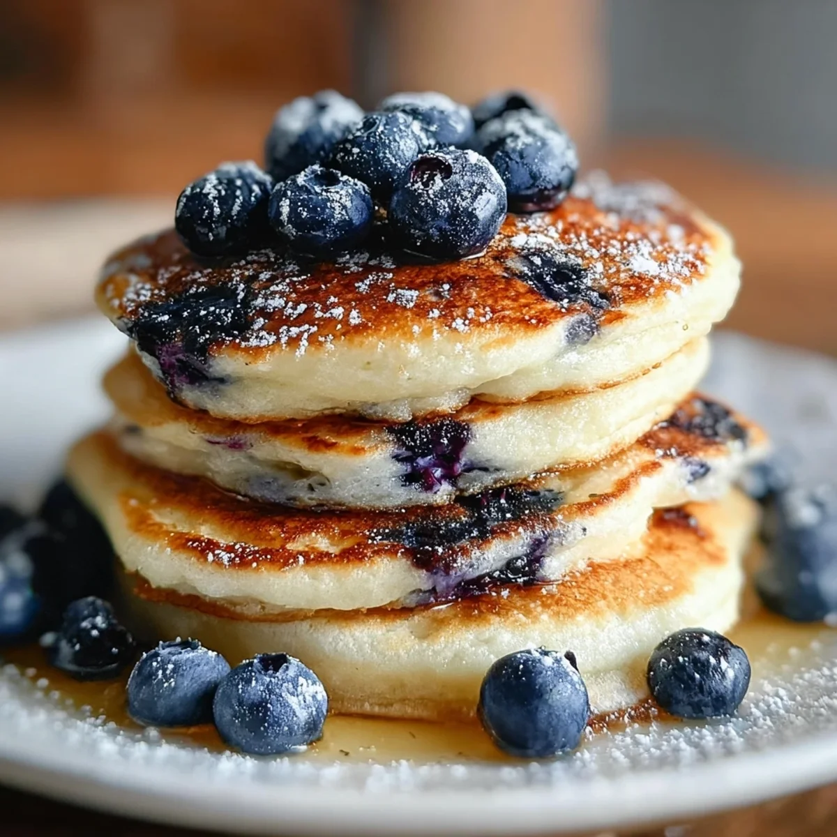 Greek Yogurt Pancakes with Blueberries