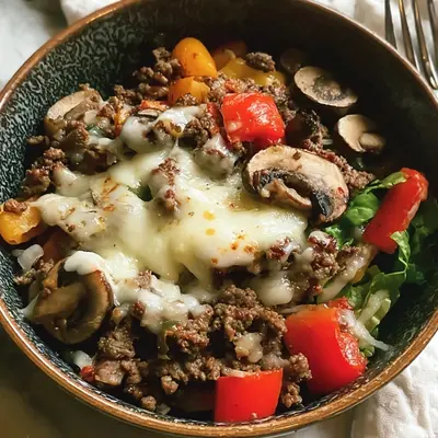 Ground Beef Philly Cheesesteak Bowl