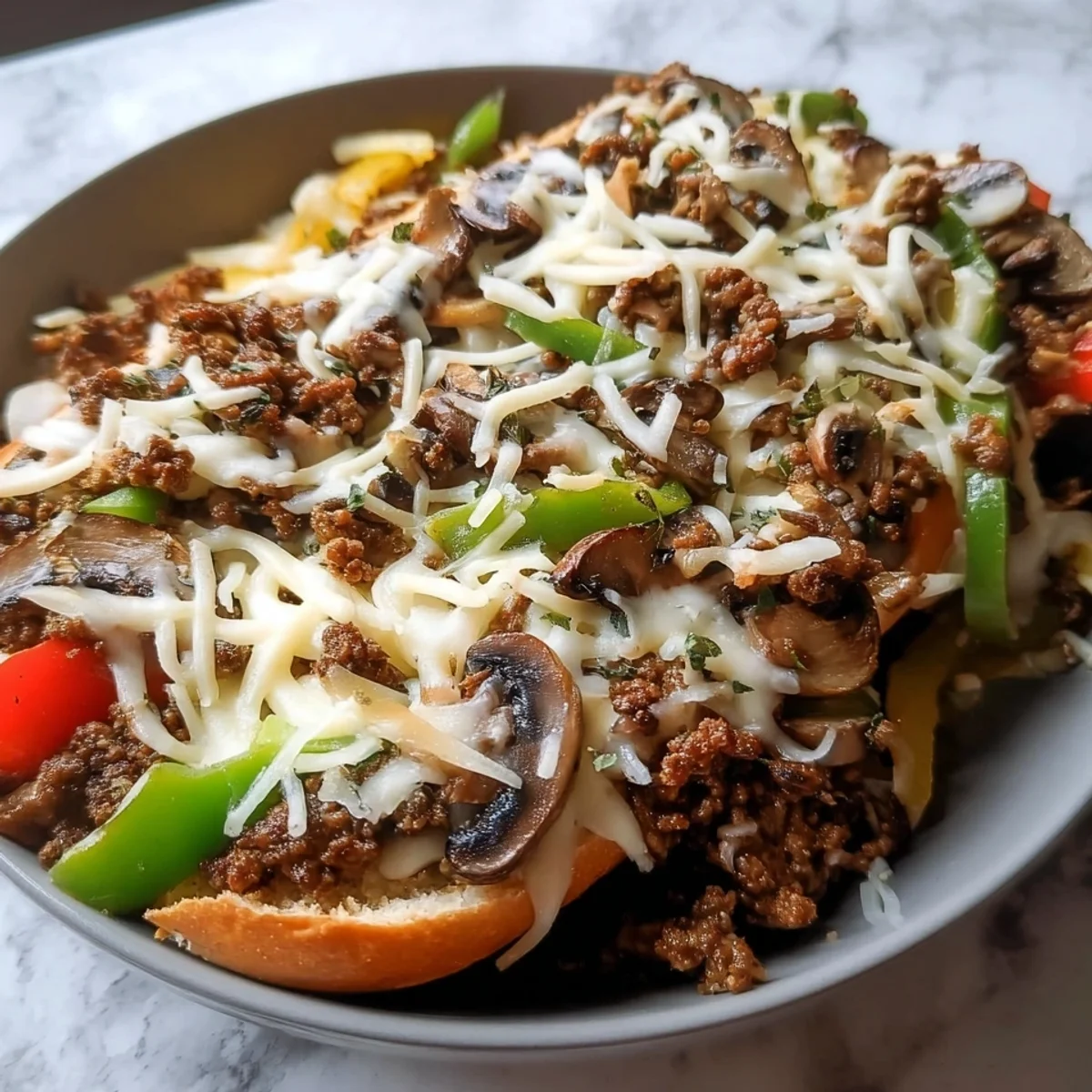 Ground Beef Philly Cheesesteak Meal Prep